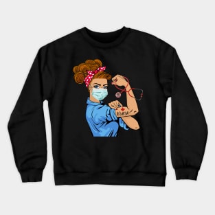 Custom Name Nurse Rosie The Riveter Girl Shirt Nurse Life Tee CNA RN T-shirt Crewneck Sweatshirt